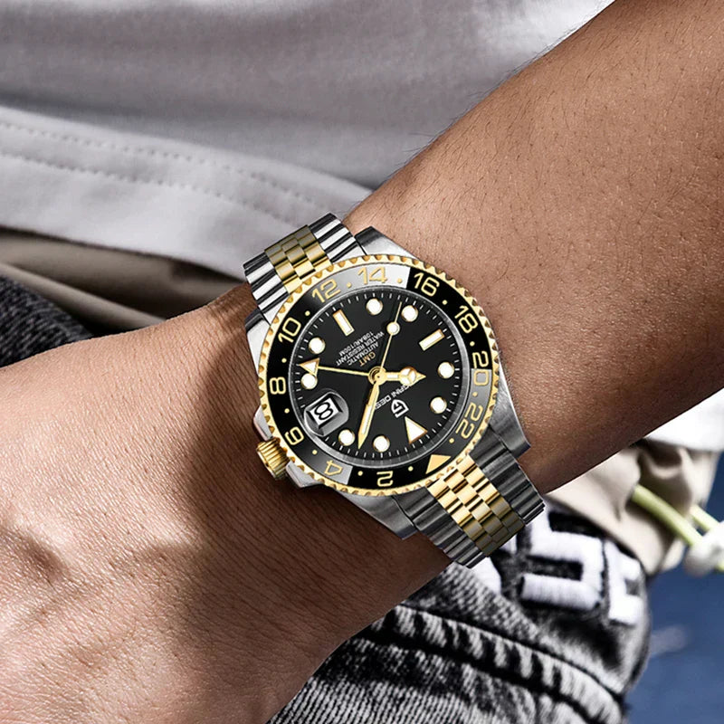 40mm Stainless Steel Men's Automatic Mechanical Watch in Luxury Style