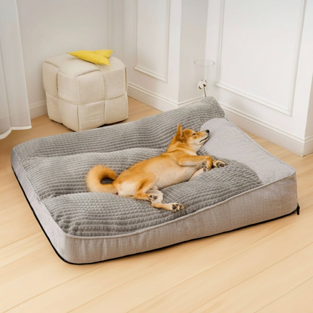 Large Orthopedic Dog Bed with Scratch-Resistant Design for Spinal Support