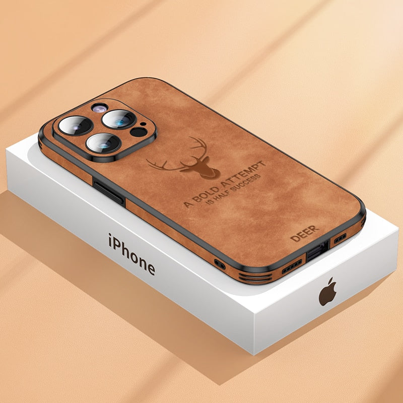 Slim Shockproof Smartphone Case in Genuine Leather – Stylish Protection