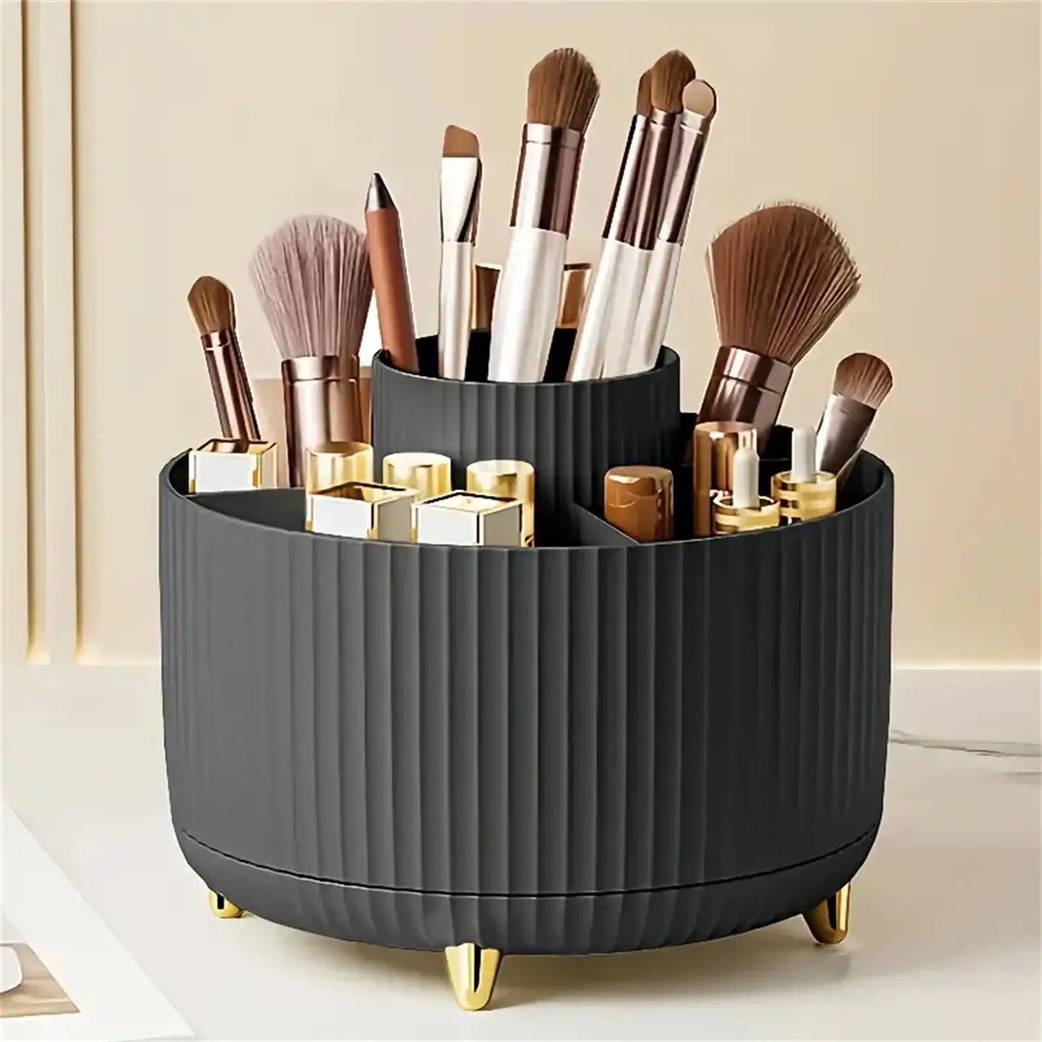 Rotating Makeup Organizer with 5 Compartments - 360° Design
