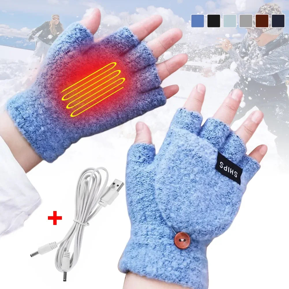 USB Rechargeable Heated Gloves with Three Heat Levels