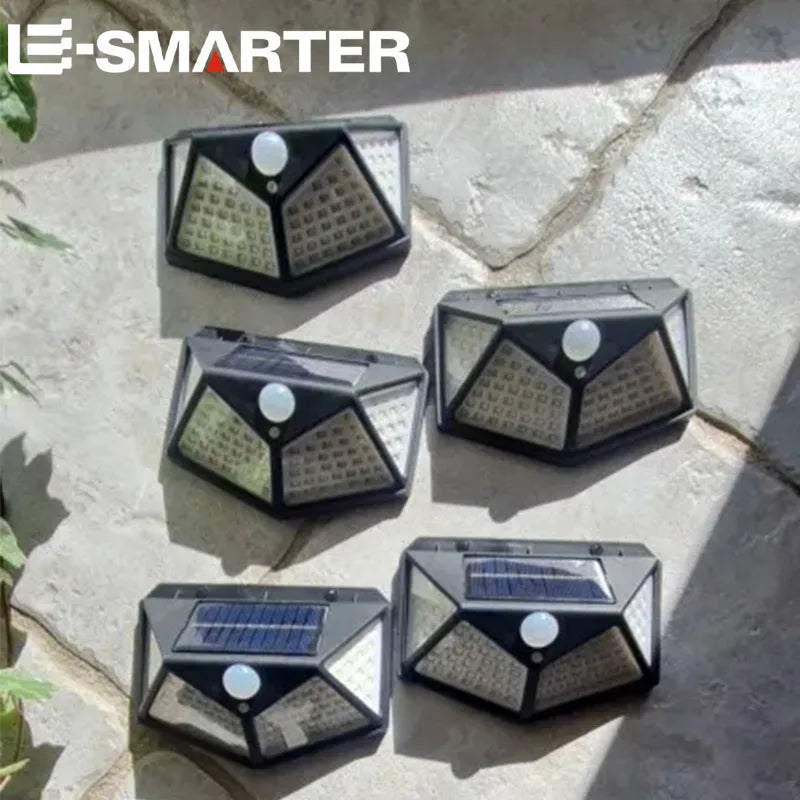 Outdoor Solar Wall Light with 100 LEDs and Motion Sensor