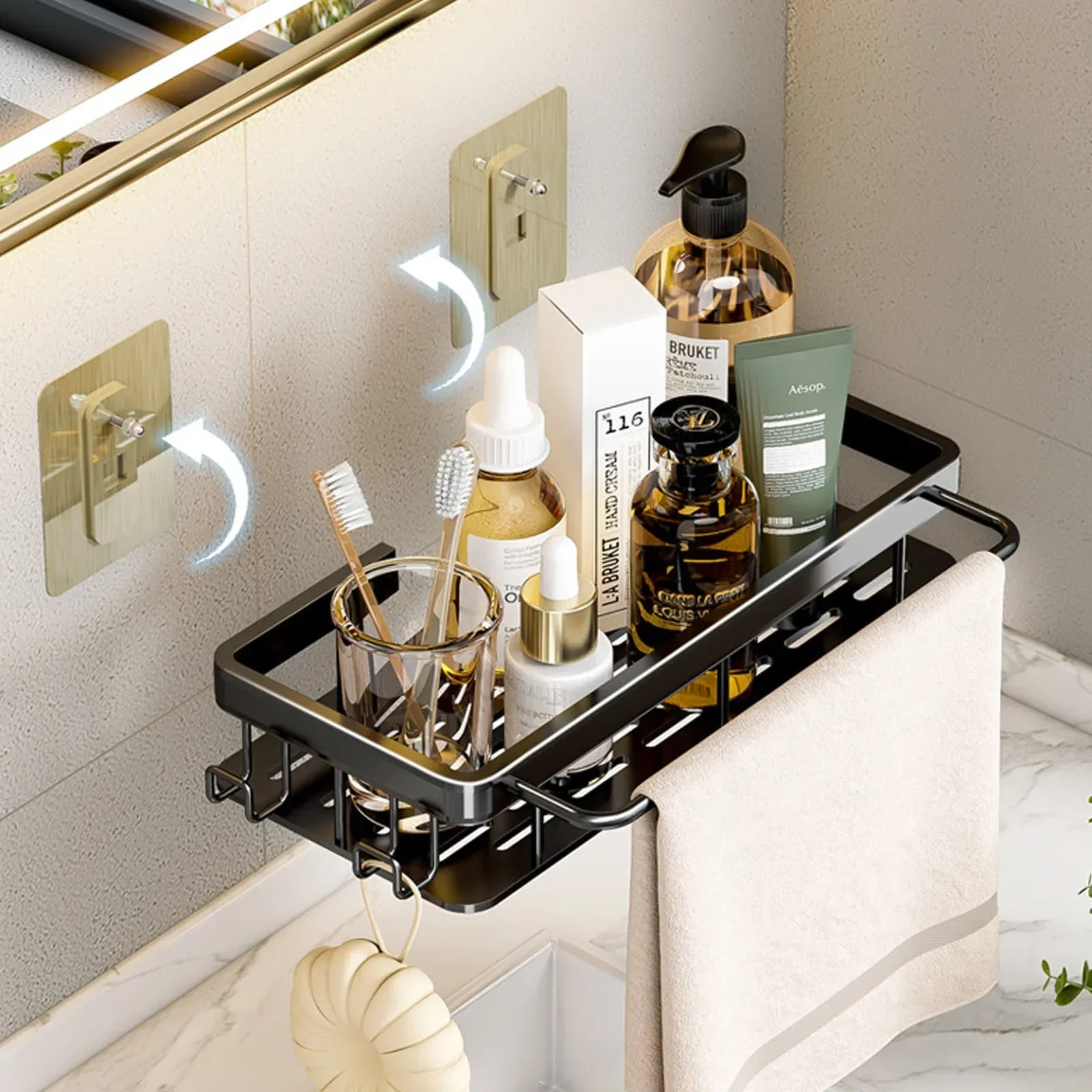 Aluminum Shower Shelf for Easy Installation Without Drilling