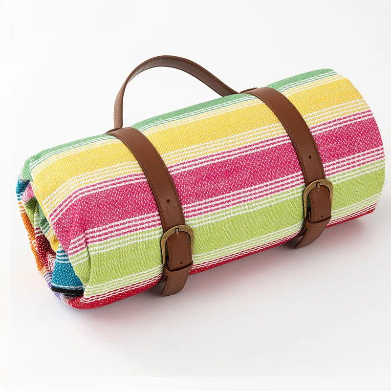 Waterproof Picnic Blanket with Leather Carry Strap