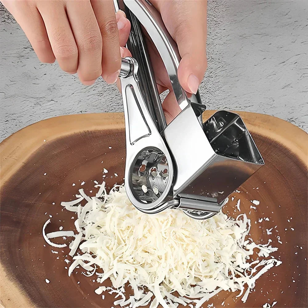 Stainless Steel Cheese Grater with Rotating Mechanism