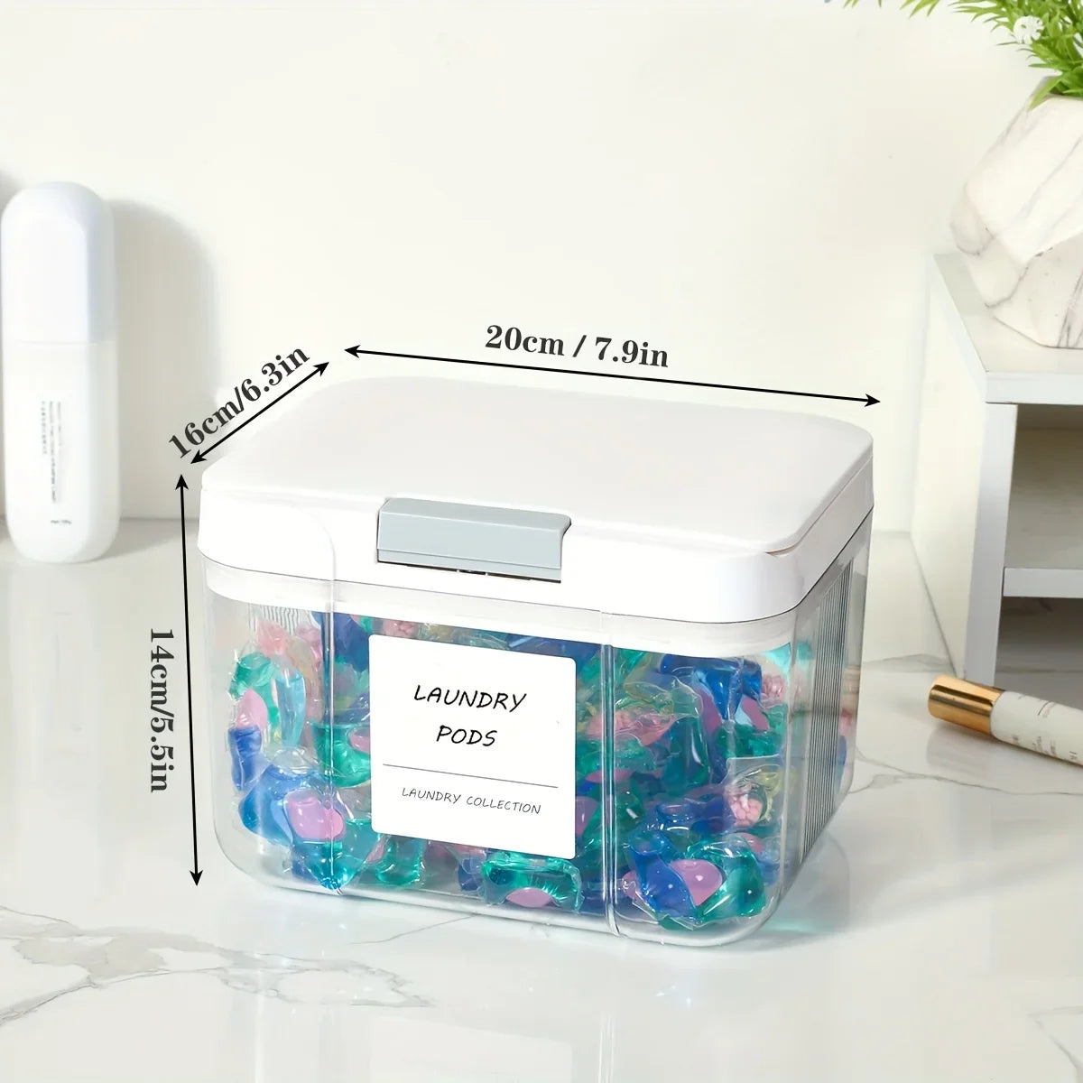 Detergent Pod Storage Container with Lid