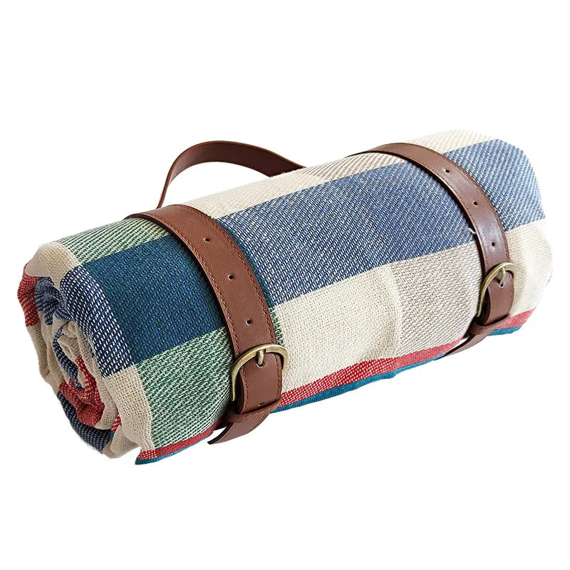 Waterproof Picnic Blanket with Leather Carry Strap