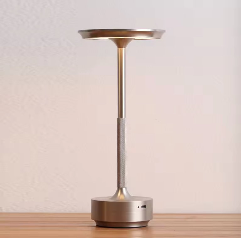 Wireless LED Desk Lamp with Touch Dimmer – Aluminum, IP44