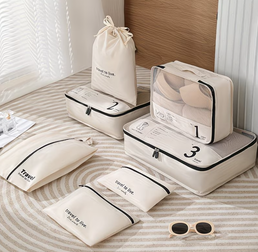 Water-Resistant 7-Piece Luggage Organizer Set