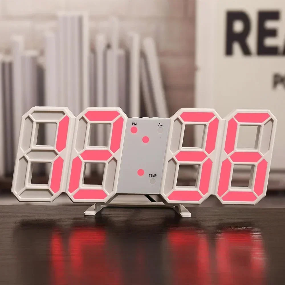 Contemporary 3D LED Clock for Stylish Interiors and Workspaces