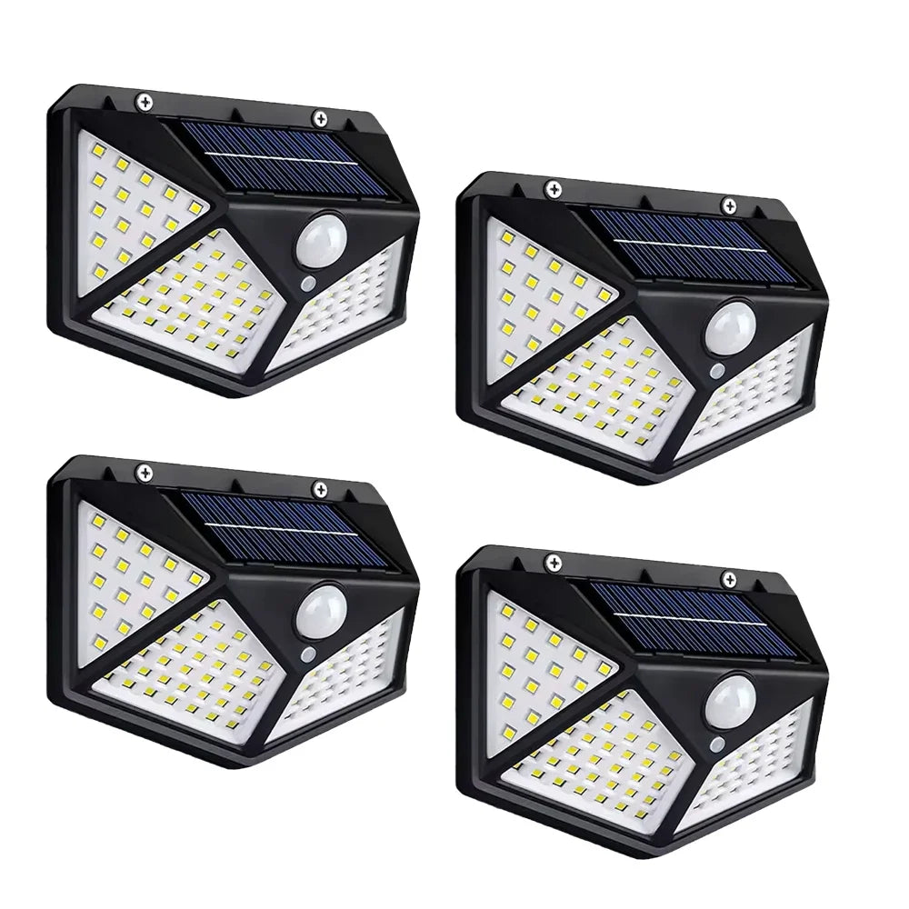 Outdoor Solar Wall Light with 100 LEDs and Motion Sensor
