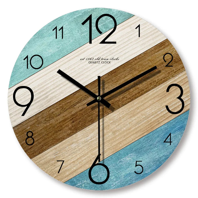 Wood Grain Wall Clock with Elegant Timber Finish