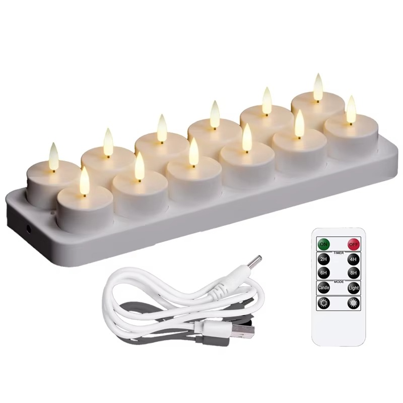 Rechargeable LED Candles with USB Charging Station