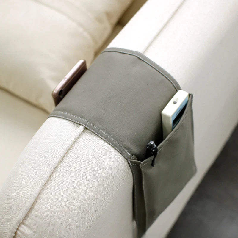 Bedside Organizer in Cotton-Linen with Multiple Compartments