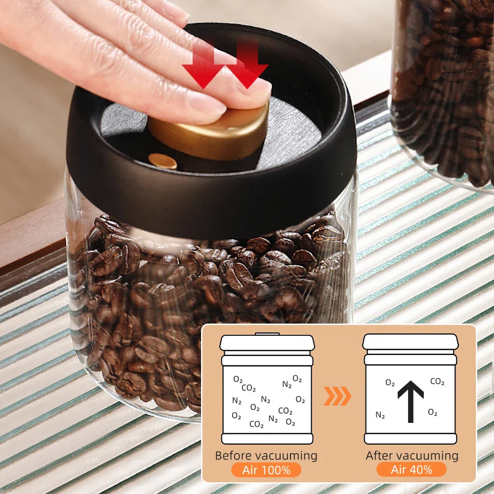 Borosilicate Glass Vacuum Storage Jar