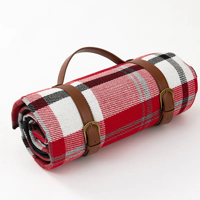 Waterproof Picnic Blanket with Leather Carry Strap