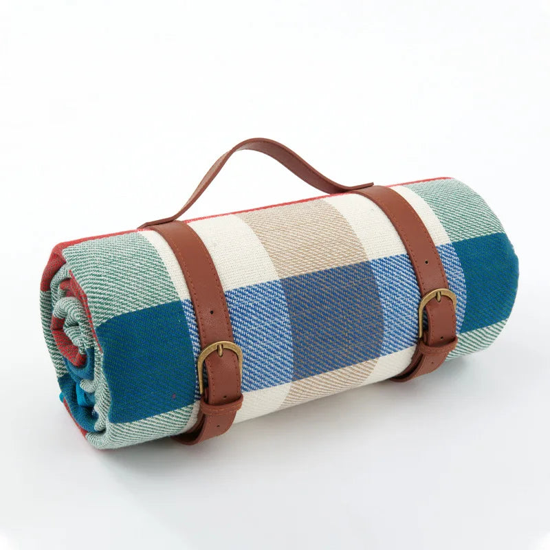 Waterproof Picnic Blanket with Leather Carry Strap