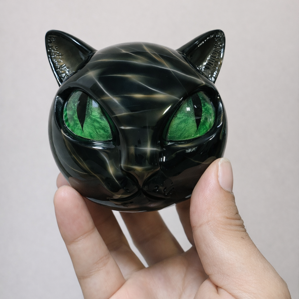 Mystical Black Cat Sculpture by NyxCharm