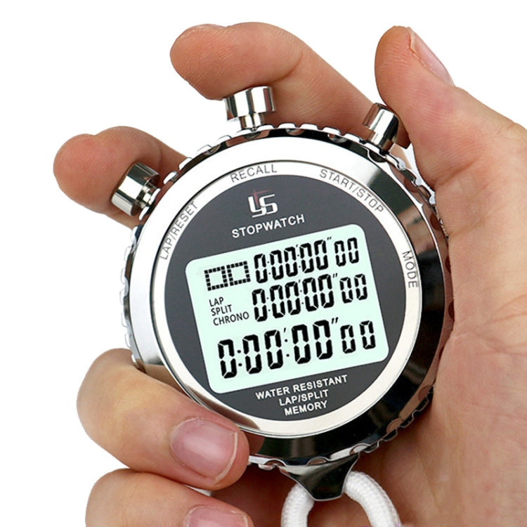 Digital Stopwatch with Stainless Steel 3-Line Display