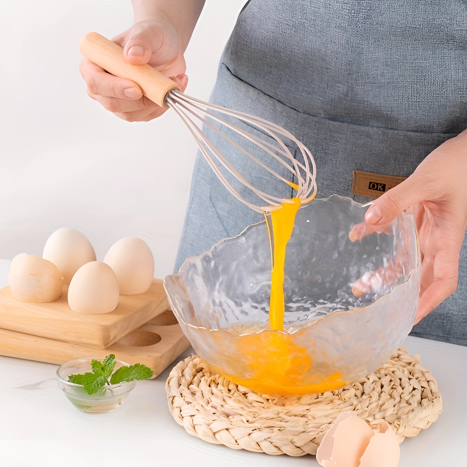 Twelve-Piece Silicone Kitchen Utensil Set with Bamboo Grips