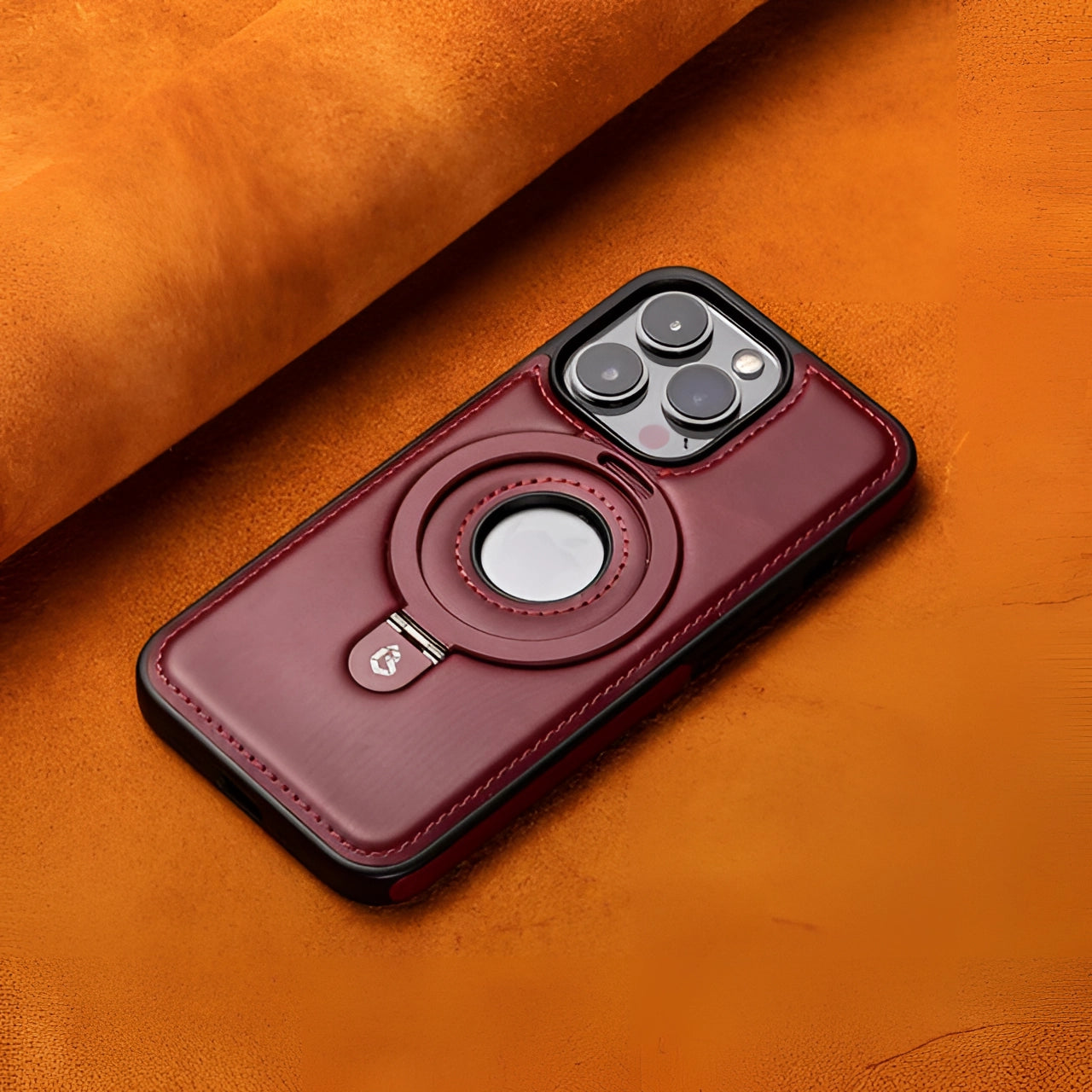 Leather iPhone Case with MagSafe and Camera Protection in Brown