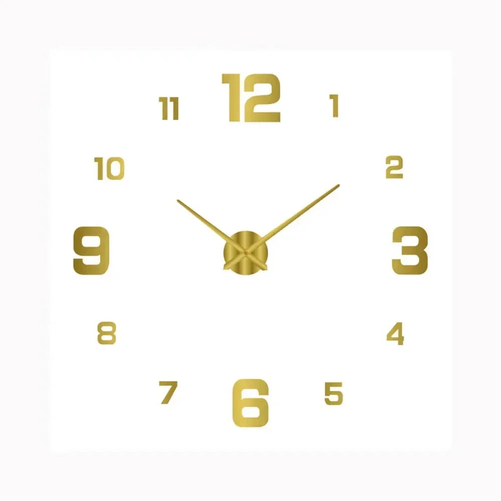 Gradient Gold Digital Design Silent Wall Clock