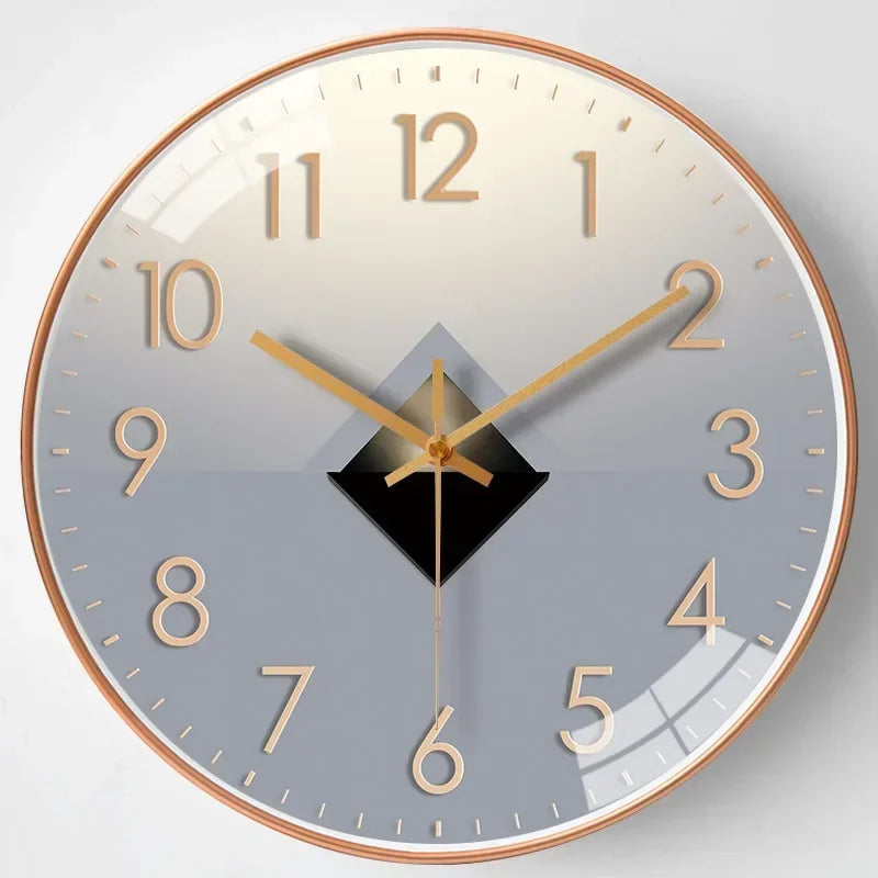Gradient Gold Digital Design Silent Wall Clock