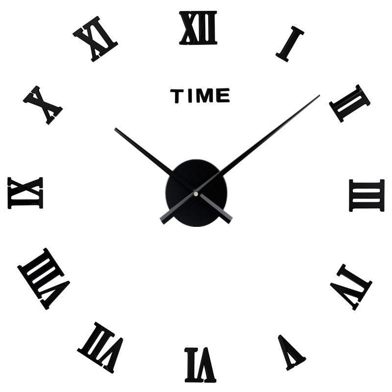 Silver Mirror Finish Wall Clock Featuring Roman Numerals