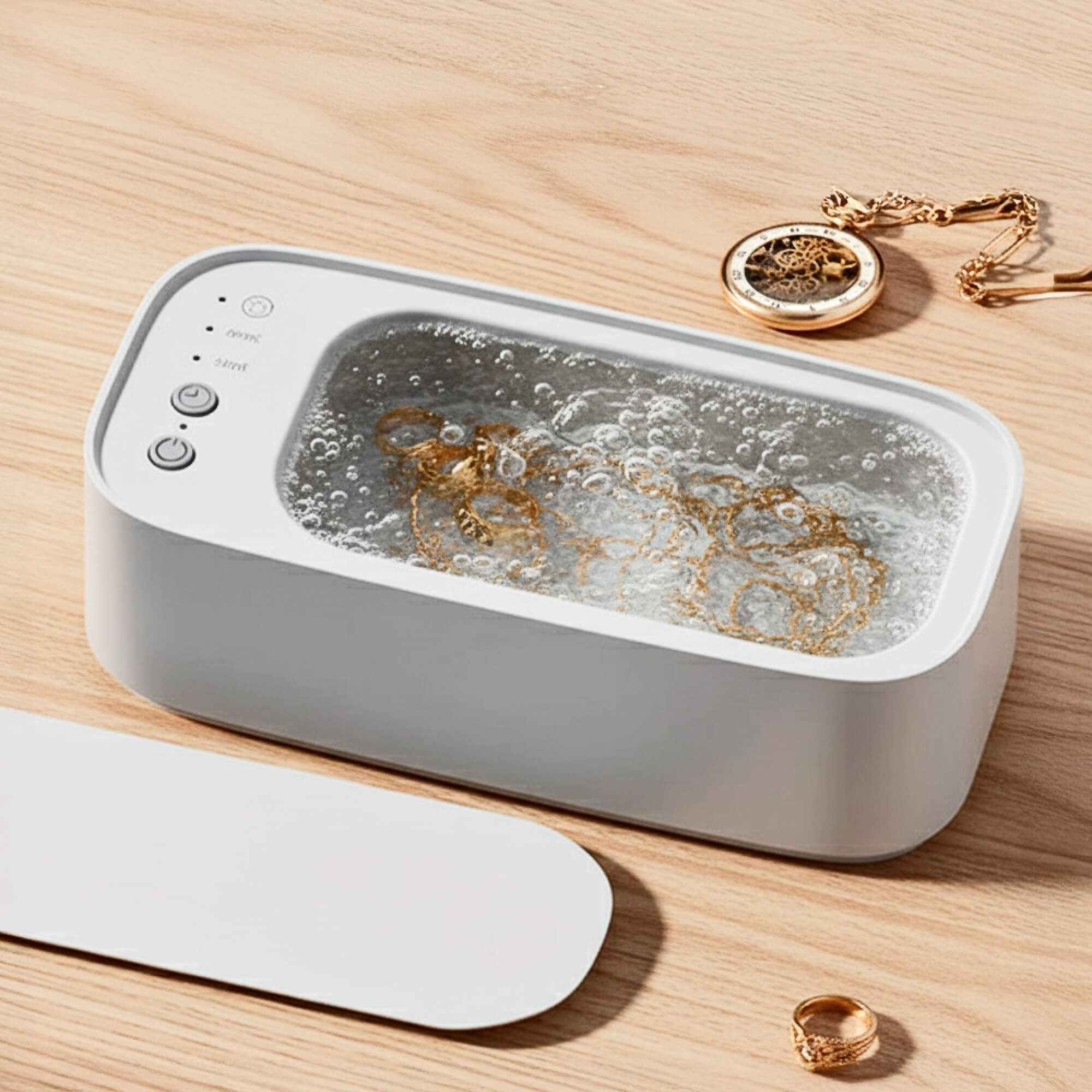 Sonic Cleaning Device for Jewelry, Eyewear, Timepieces, and Dentures
