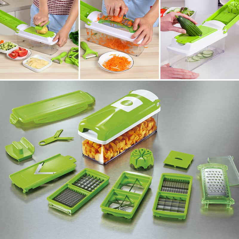 Multi-Function Kitchen Cutter – 12-in-1 Vegetable Slicer for Quick Food Prep
