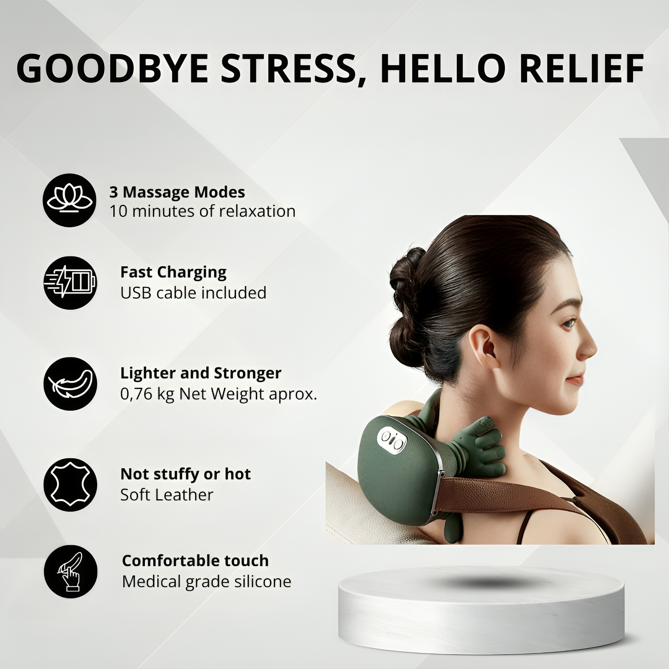 Portable Hand Massager with Heat – USB Rechargeable and Flexible Design