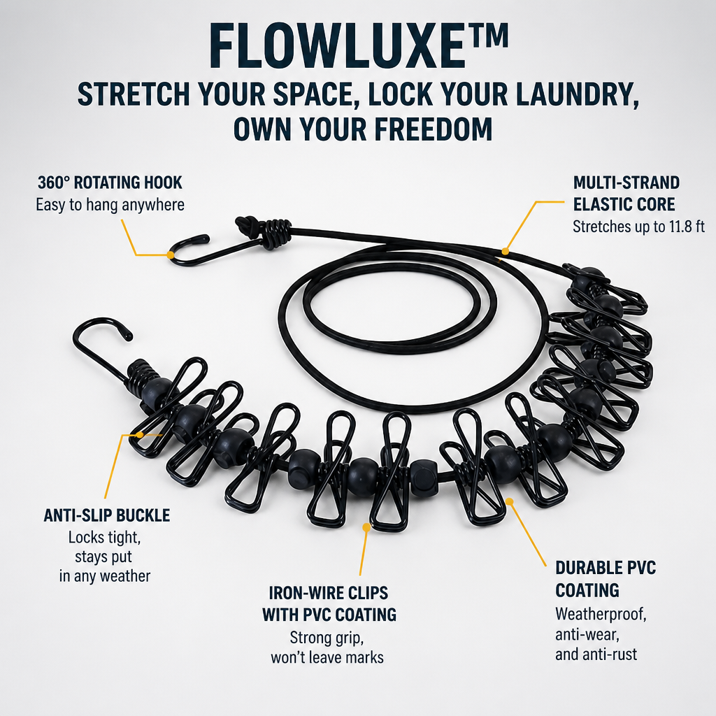 FlowLuxe™ — Stretch Your Space, Lock Your Laundry, Own Your Freedom