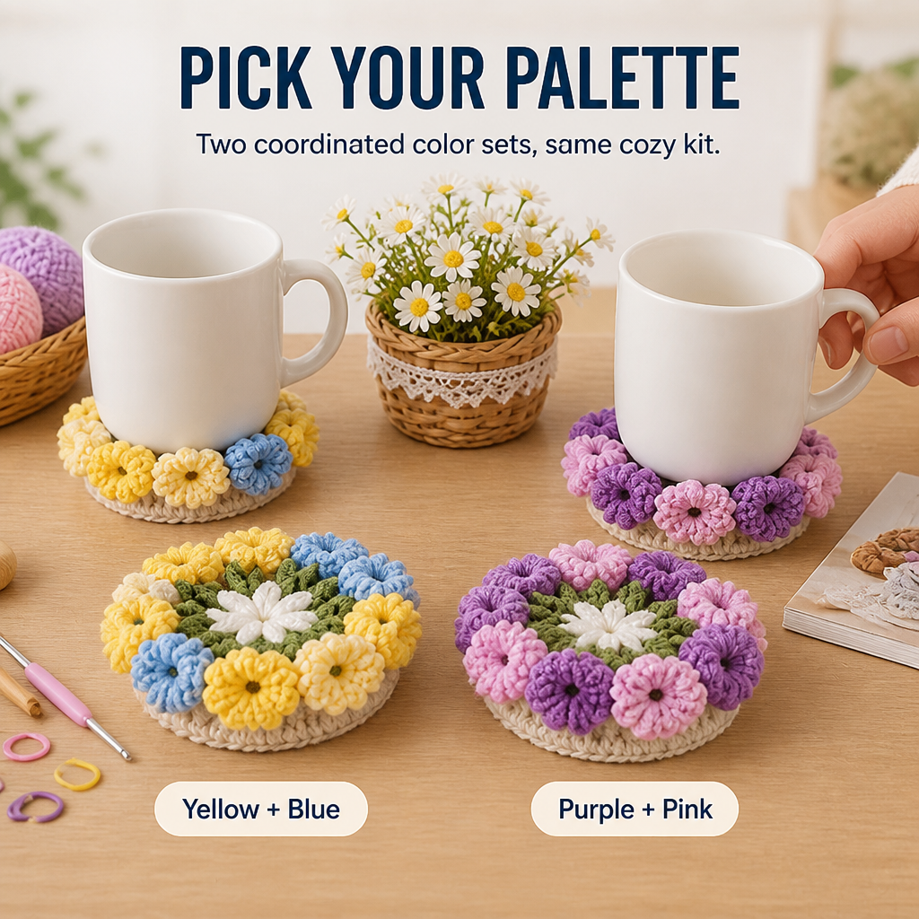 LumaPetal™ — Crochet Cozy Flower Coasters Even If You've Never Held a Hook