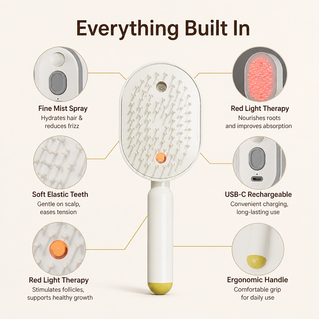 RevitaSilk™ Scalp Massager Comb — Turn Every Stroke into Silky, Stress-Free Hair Bliss