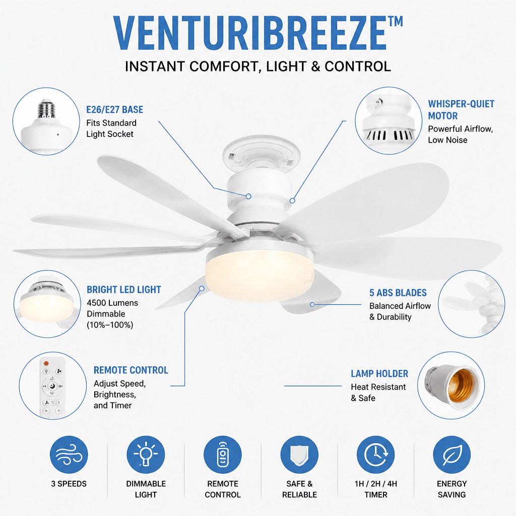 VenturiBreeze™ — Instantly Command Cool Air and Brilliant Light Without the Hassle