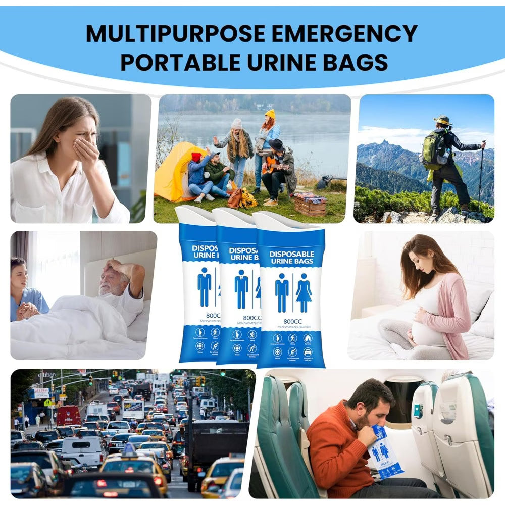 Disposable Urine Bags 800 ml for Car & Travel