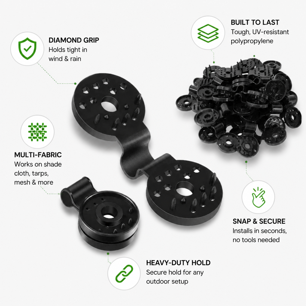 GripPro™ ShadeClips — Lock Your Outdoor Shade Tight for Worry-Free Comfort Every Time