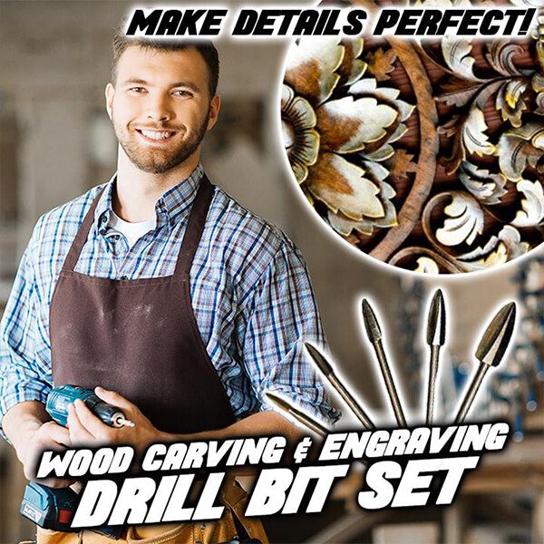 PrecisionEdge™ Engraving Drill Bit Set — Carve Stunning Woodwork with Effortless Precision and Flawless Finishes