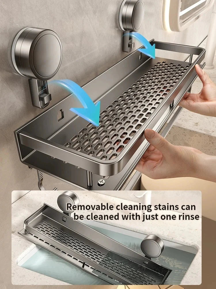 Suction Cup Shower Shelf | No-Drill Installation | Drip Catcher | SnapShelv