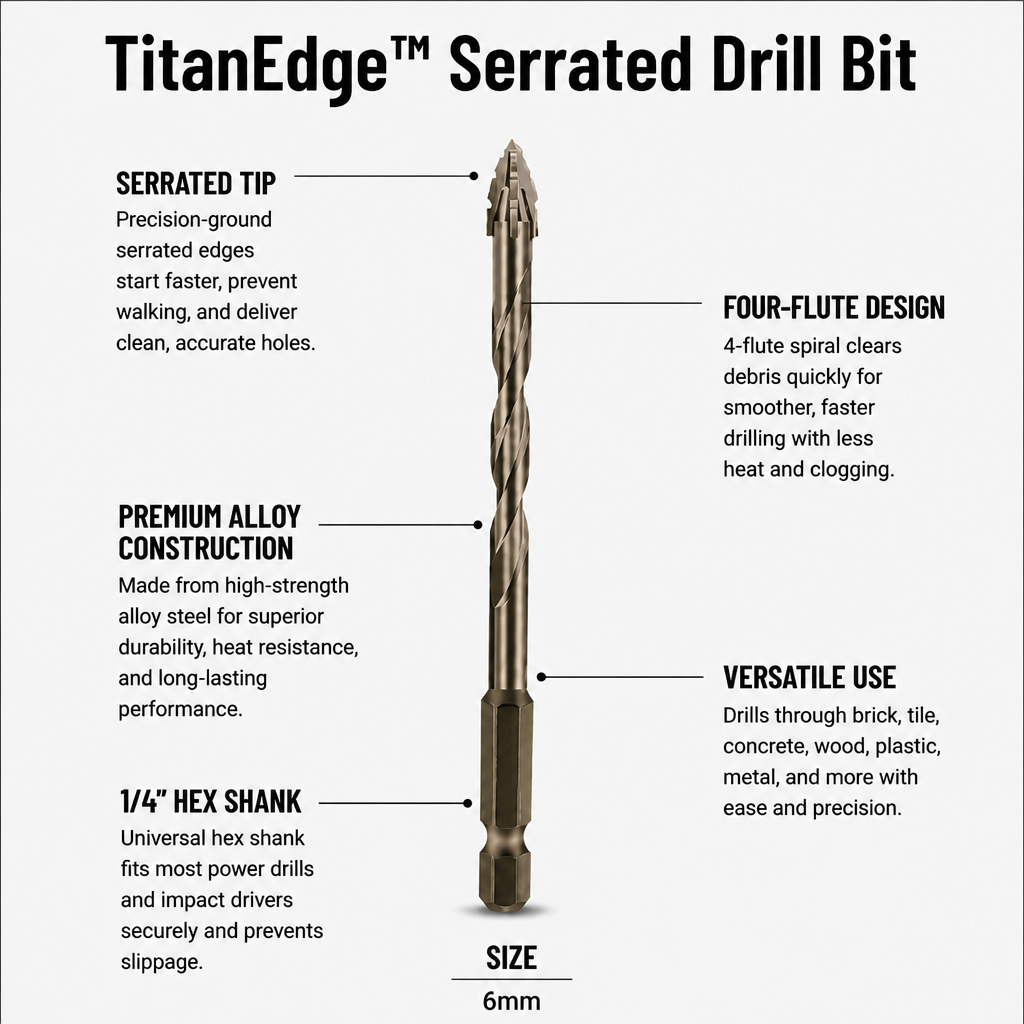 TitanEdge™ — Power Through Every Drill Job with Unstoppable Precision and Lasting Sharpness