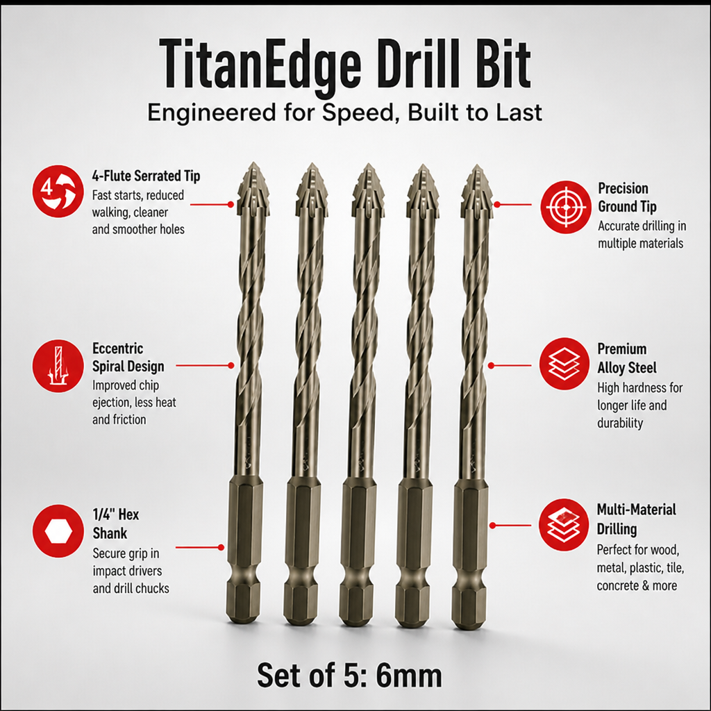 TitanEdge™ — Power Through Every Drill Job with Unstoppable Precision and Lasting Sharpness