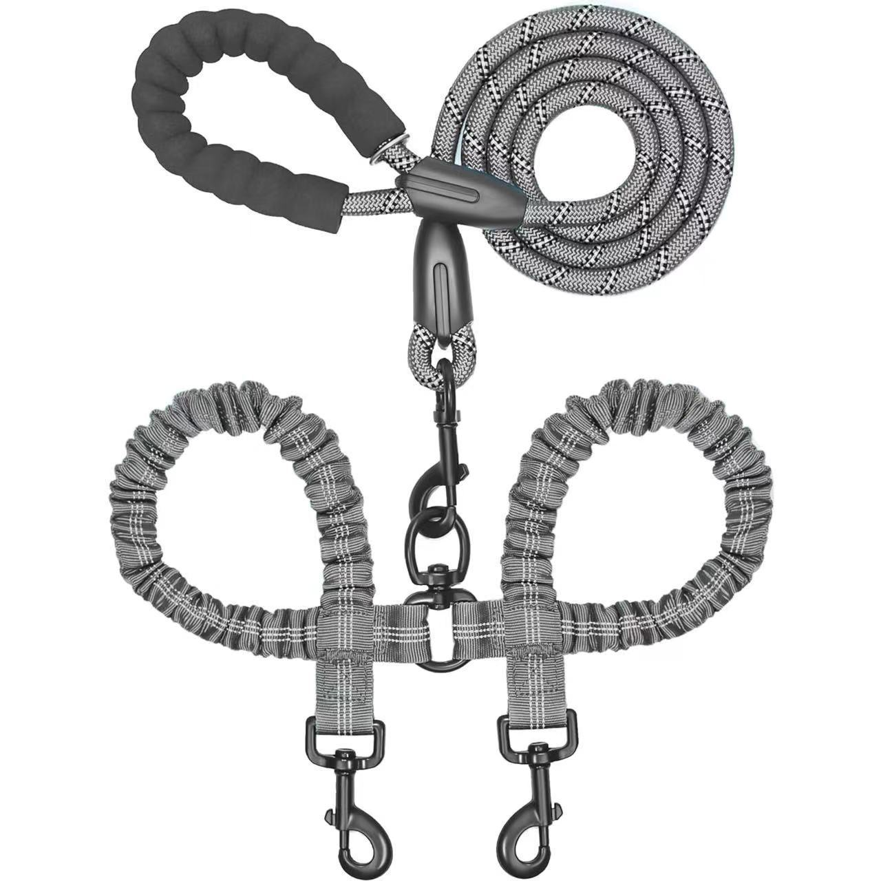 VersaTether™ — Effortless, Tangle-Free Control for Happier, Calmer Walks with Two Dogs