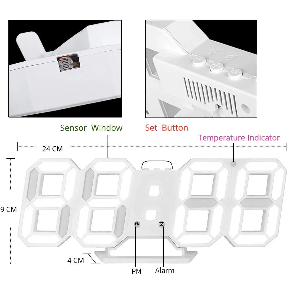 3D LED Wall Clock - Effortlessly Read Time in Bright Clarity Anytime