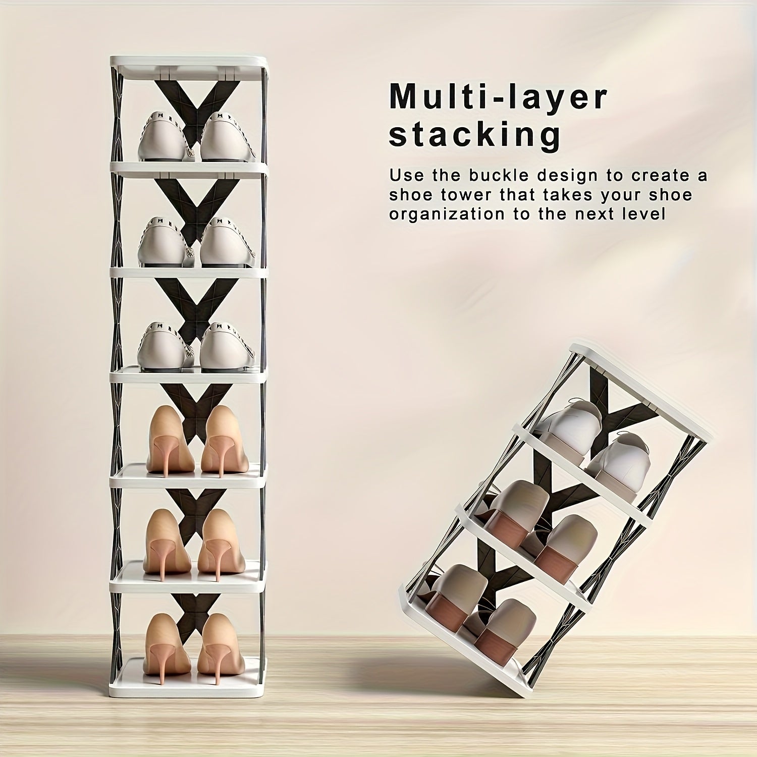 Narrow Shoe Tower Storage Rack