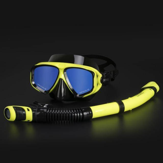 Panoramic View Snorkel Set with Adult Anti-Fog Mask and Dry Snorkel