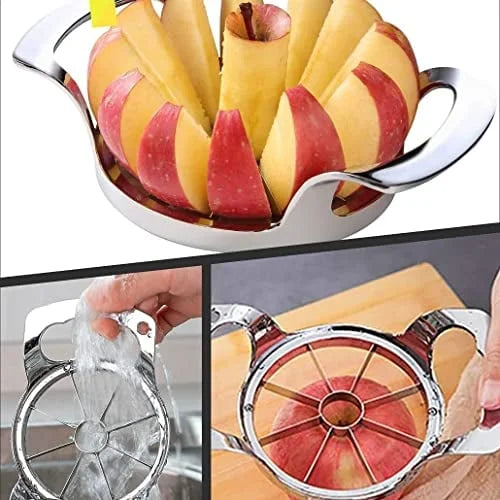 Stainless Steel Apple Slicer – 12 Sections with Core Remover