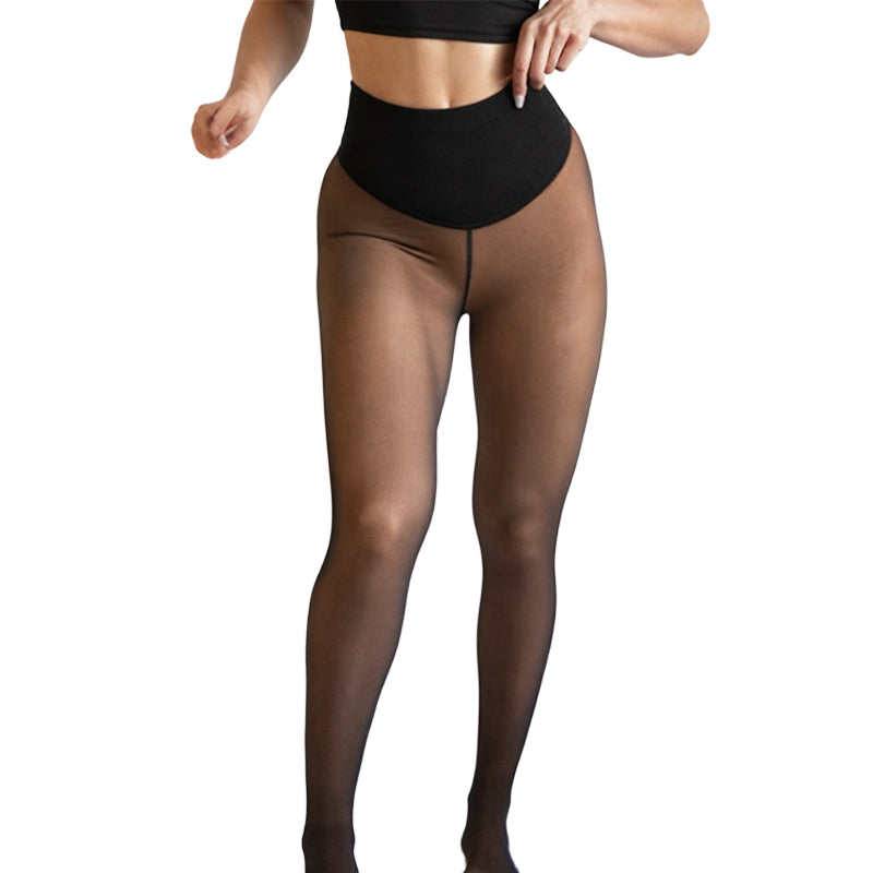 VelouraFlex™ – Sheer Thermal Sculpting Tights with Compression Waistband