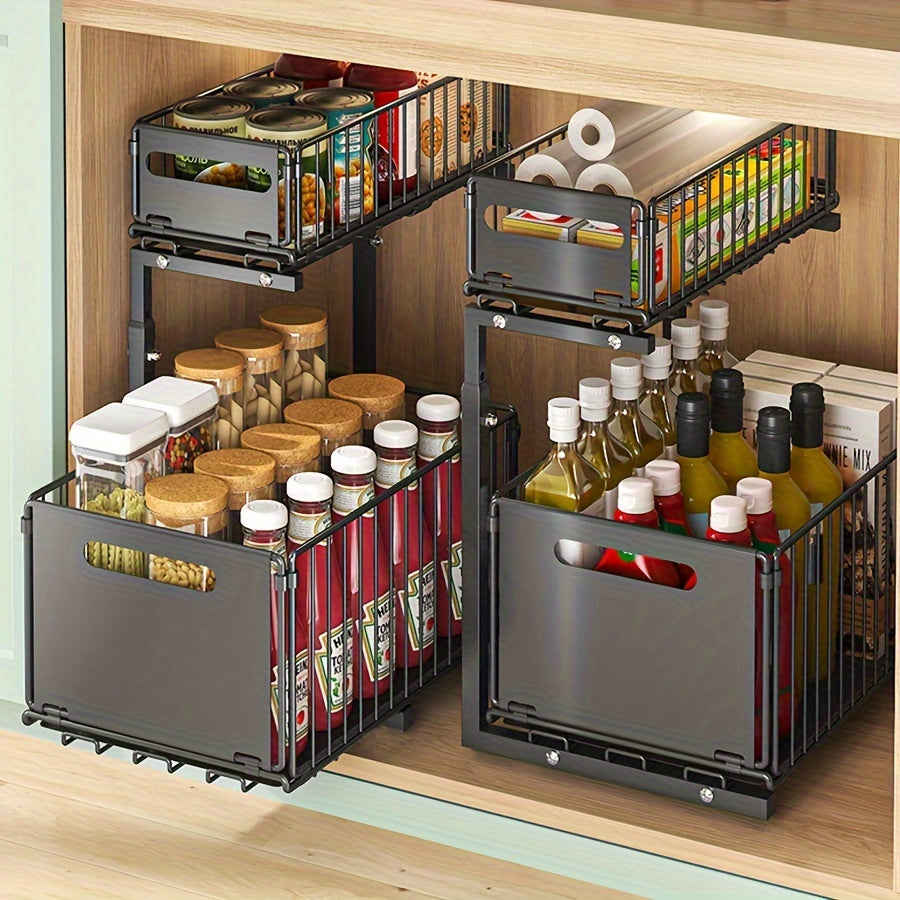 Expandable Under-Cabinet Organizer with 2 Levels