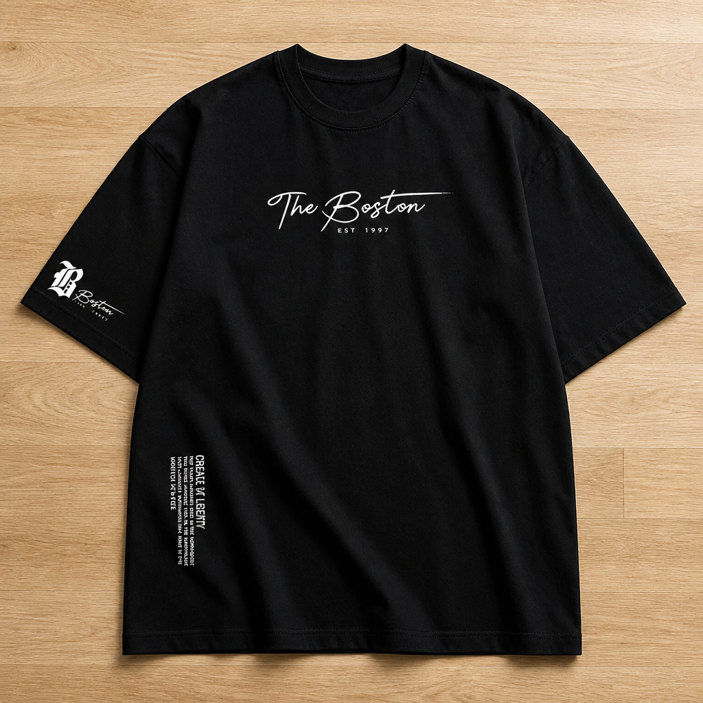 Vanguard™ – Relaxed Oversized Tee with Signature Script Detailing