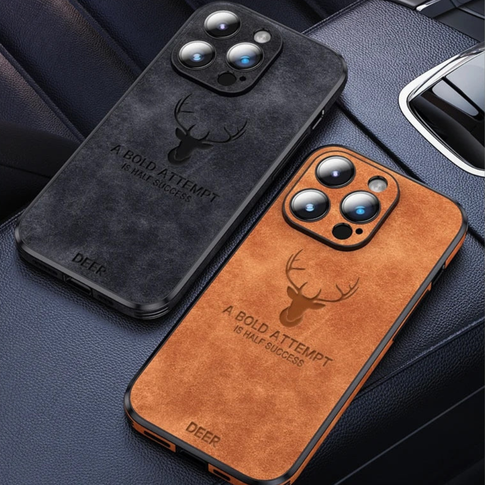 Slim Shockproof Smartphone Case in Genuine Leather – Stylish Protection